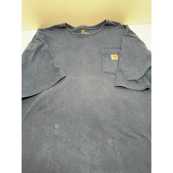 Carhartt Men’s Original Fit Pocket T- Shirt Sz 4XL Navy Blue Work Tee Outdoor - Picture 6 of 8